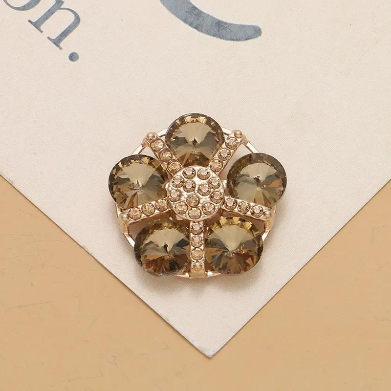 1pcs High-grade Rhinestone Metal Buttons for Needlework Fur Collar Sewing Metal Embellishment Buckle