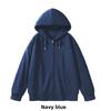 CVC cotton wool composite milk silk 320g back-necked plain zipper hoodie for women