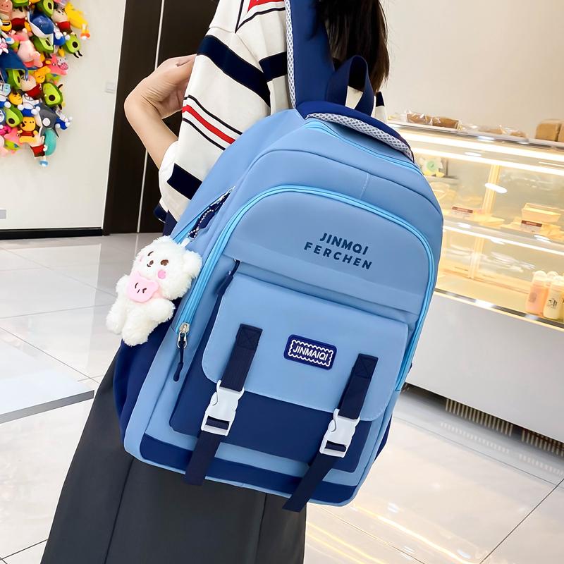 Schulranzen Mehrteiliges Set Kontrastfarbe Unisex High School Schüler Große Kapazität Campus Rucksack