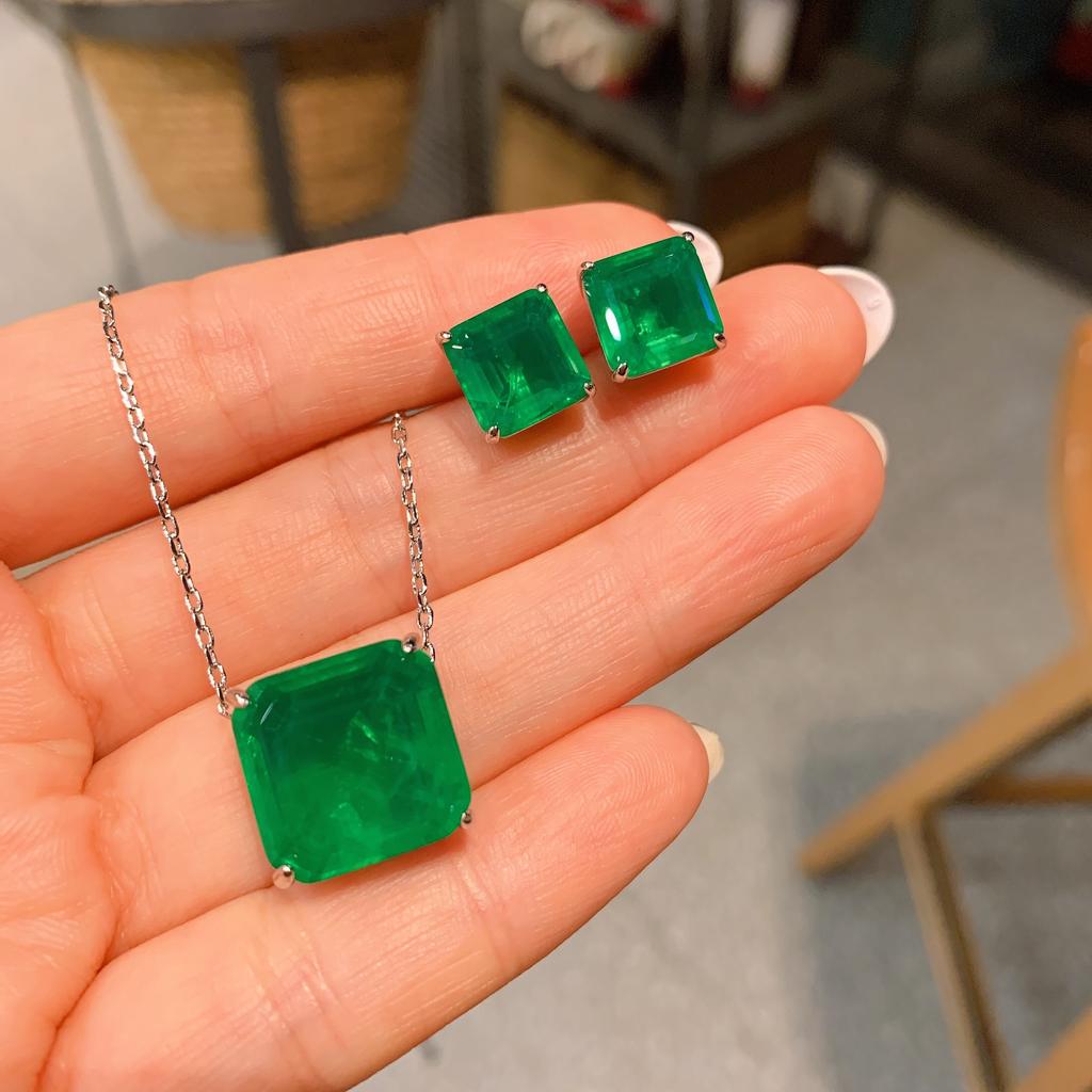 Paraiba Blu-ray, Square Stud Earrings Pendant, Simple Women's Style