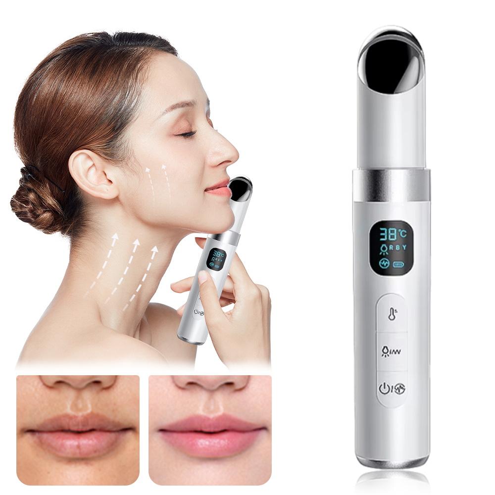 

Портативный массажер для глаз с электрической вибрацией, против морщин, против старения, массаж глаз, удаление темных кругов, косметическая ручка для ухода за кожей вокруг глаз золотой