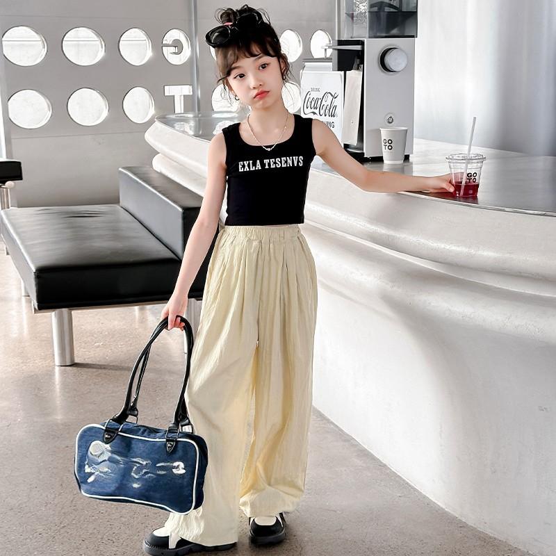 Girls' Wide Leg Pants Summer Thin Mosquito Proof Pants Yamamoto Pants Children's Summer Ice Silk Casual Pants