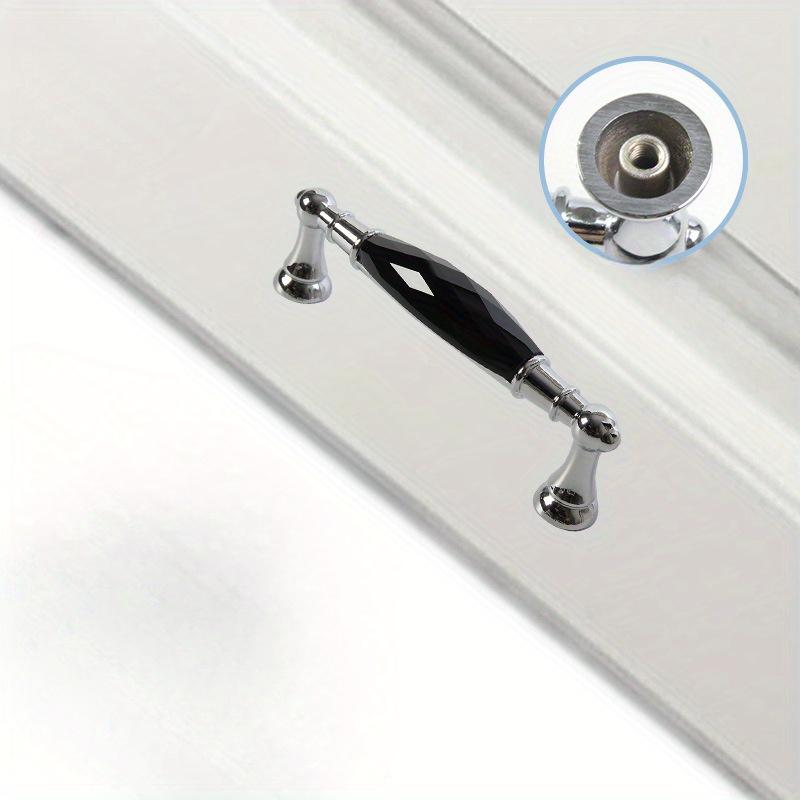 Zinc Alloy Drawer Silvery Long Crystal Handle Dresser Wardrobe Handles for Cabinet Kitchen Pull Cupboard Knob