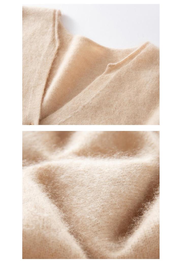 Chic Candy Color Women's Cashmere Cardigan - Slimming Long Sleeve Autumn/Winter Top
