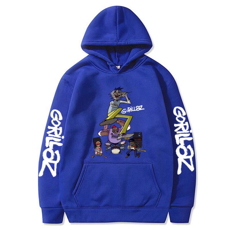 Pullover Hoodie: GORILLAZ Anime Autumn/Winter Plus-Size, Trendy European-American Style