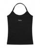 FUZZY SCAN Embroidered Logo Halterneck Sleeveless 2 Colors