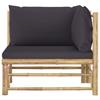 Maison Exclusive - Salon de jardin 2 pcs avec coussins gris foncé bambou