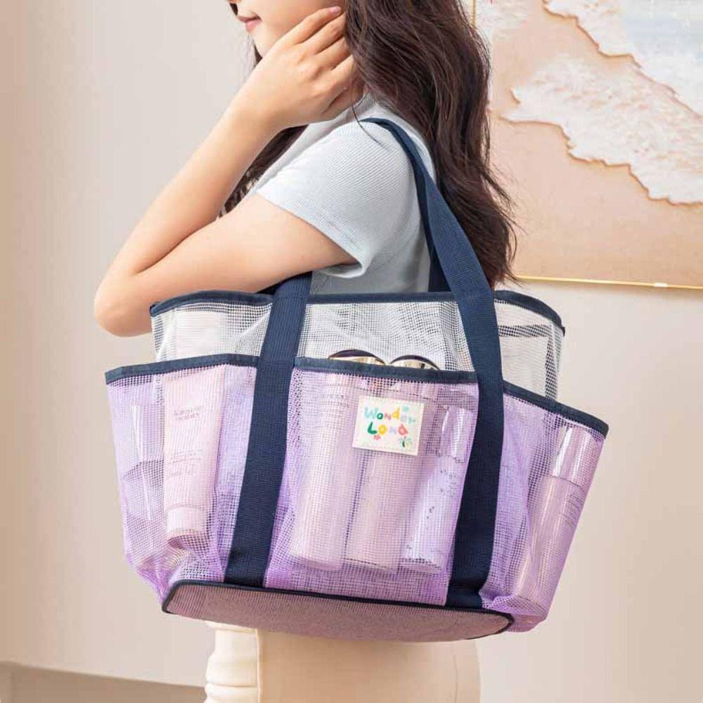 Handbag Clothes Storage Bag Multi-pouch Hanging Shower Organizer Mesh Toiletry Bag  Large Capacity