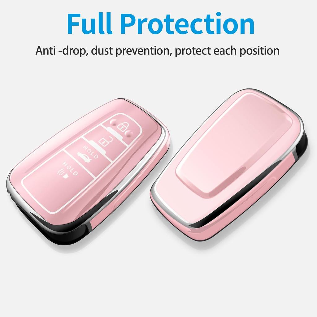 Autophone Compatible With Toyota Key Fob Cover with Keychain Soft TPU Key Shell Case,For -2025 Rav4 -2024 Camry 4 Runner - Highlander Corolla Prius