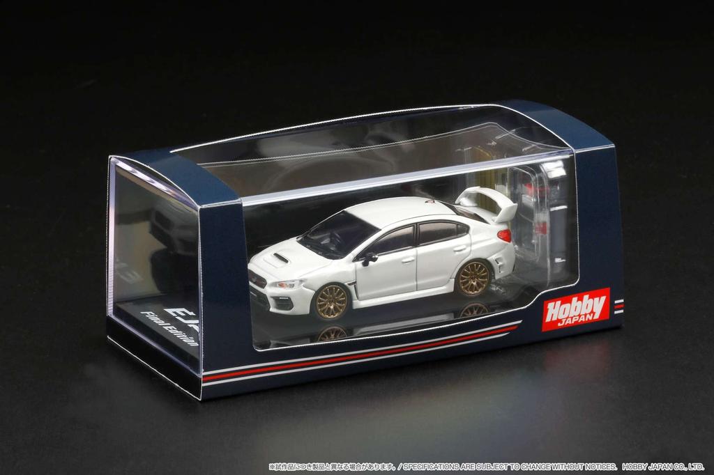 HJ64 Subaru WRX STI EJ20 FINAL EDITION Full Display Model Included Crystal White Pearl Finished Product HJ642021FW 1/64 Package/Engine