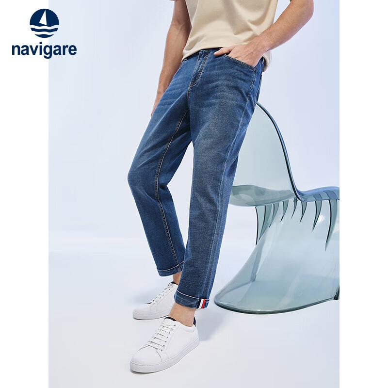 

Navigare Men s Cool-Touch Slim-Fit Cropped Jeans 31