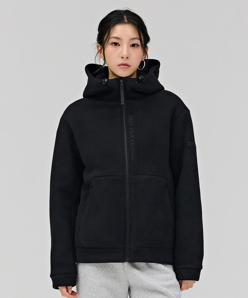 Chasecult Unisex Polar Fleece Boa Bonded Zip-Up Hoodie - Black