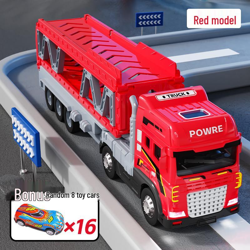 Kids' Large Alloy Engineering Car Puzzle with Deformation and Track Ejection - Boys' Toy Truck