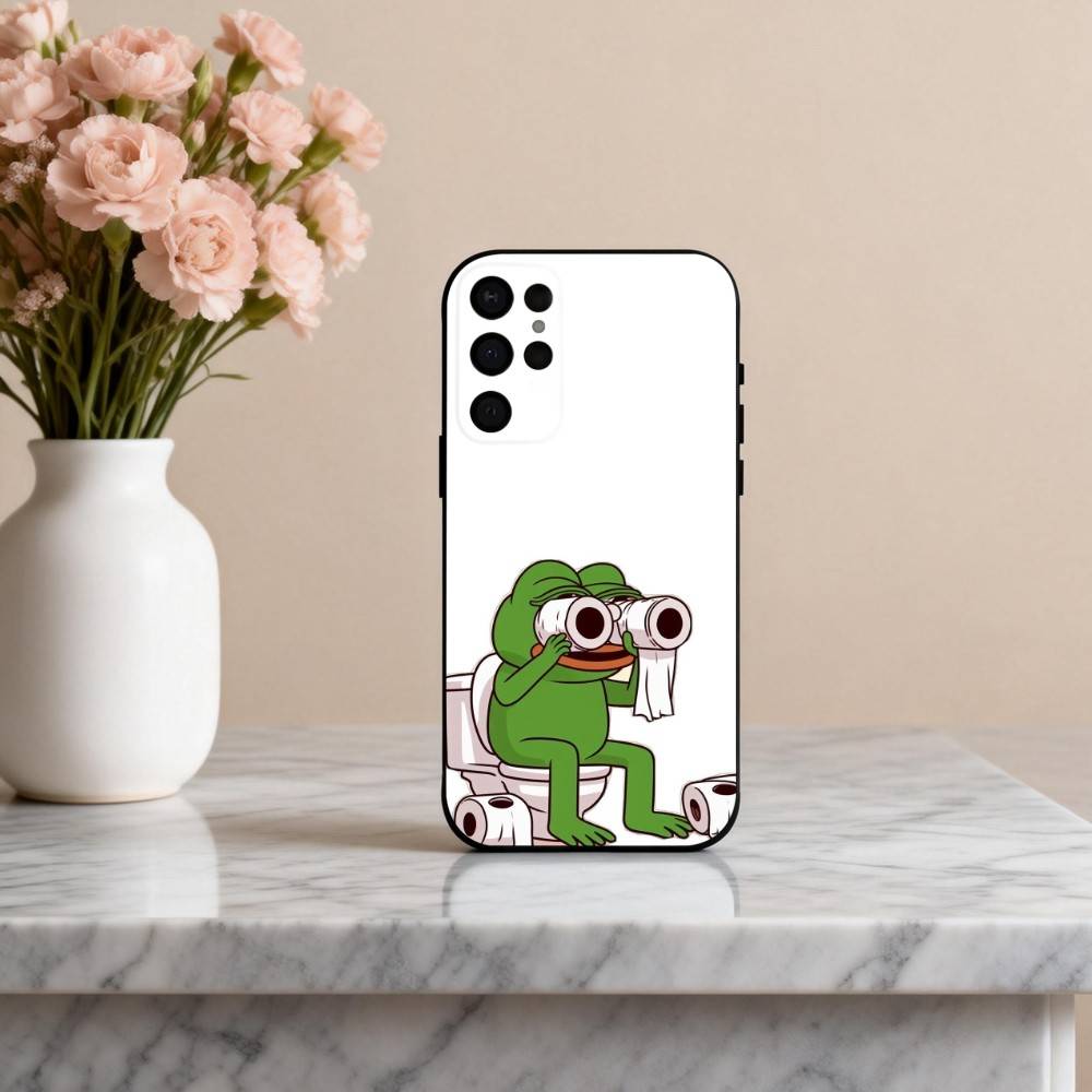Funny P-Pepe the F-Frog Phone Case For Samsung S25,S24,S21,S22,S23,S30,Ultra,S20,Plus,Others Soft Black Case