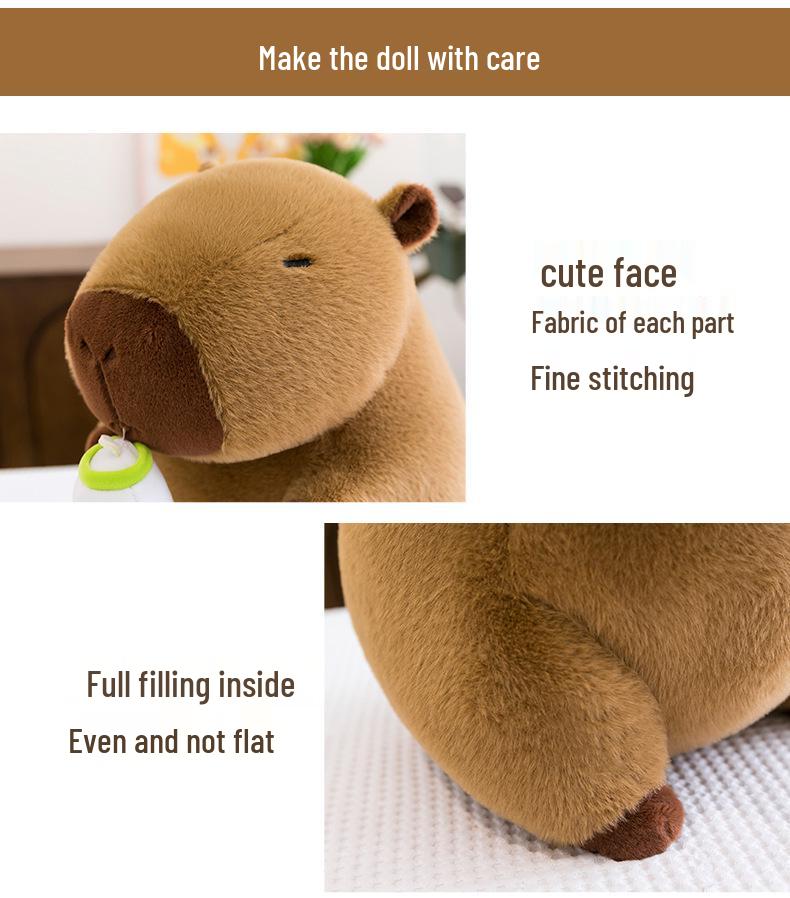 Capybara Plush Pillow Doll - Cute Large Stuffed Toy for Children