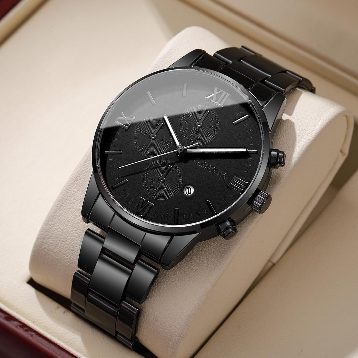 

Роскошные мужские деловые часы Модные часы с римским циферблатом Мужские кварцевые часы с календарем Наручные часы для мужчин Часы Reloj Hombre