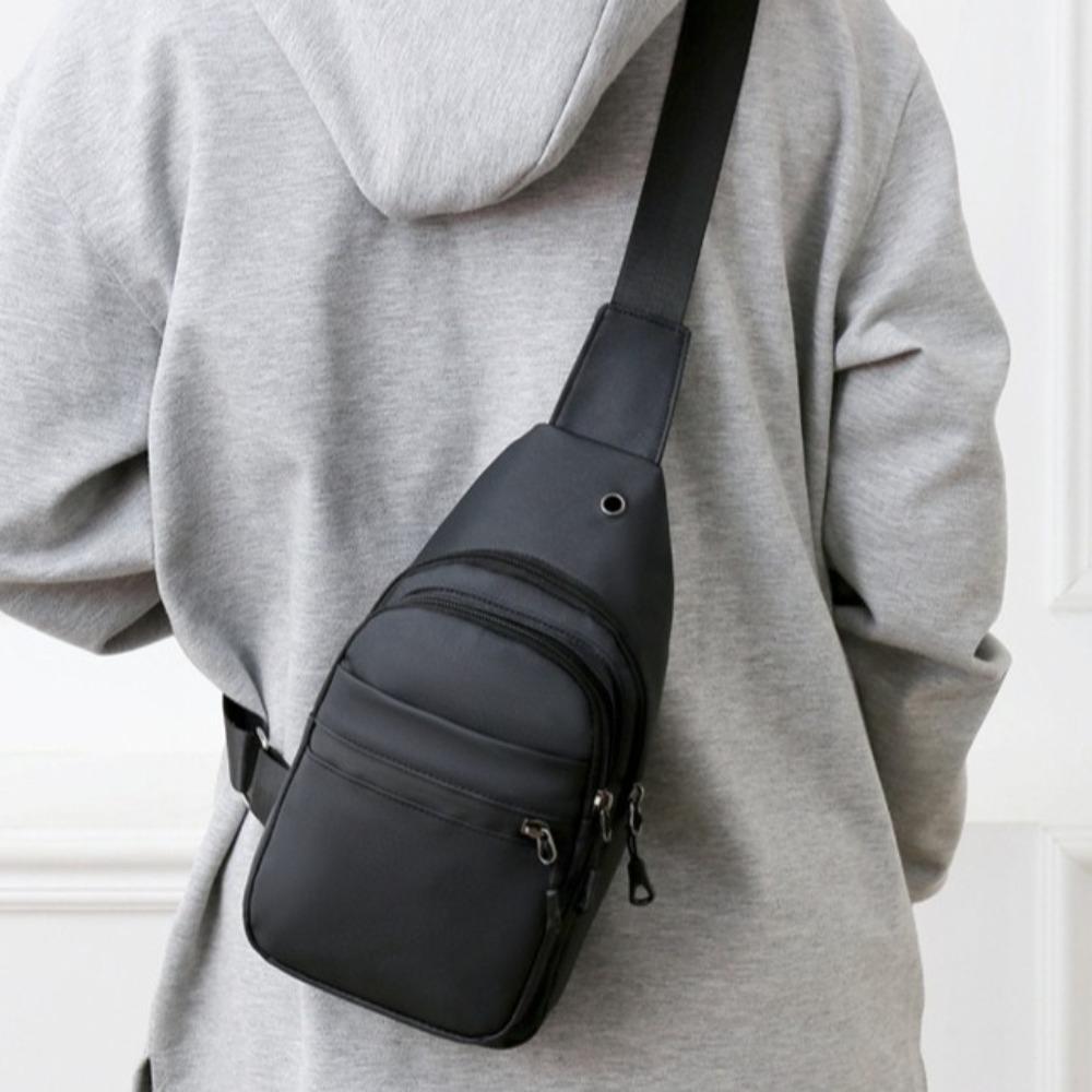 Multi-functional Nylon Crossbody Bag Square Phone Pouch Bag Fashion Men Chest Bag Female