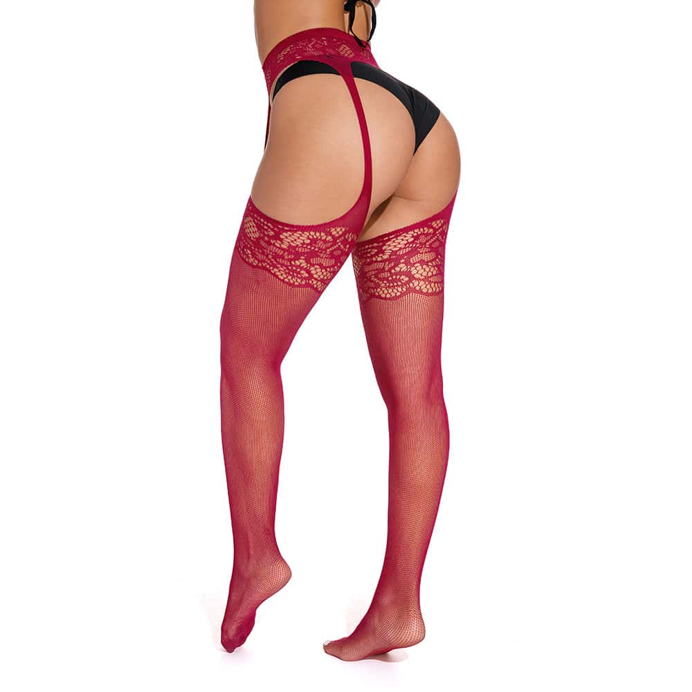 Übergröße Sexy Hollow Out Strumpfhose Lolita Mädchen Netzspitze Netz Strumpfhalter Strümpfe Gothic Strumpfhose für Übergröße Frauen