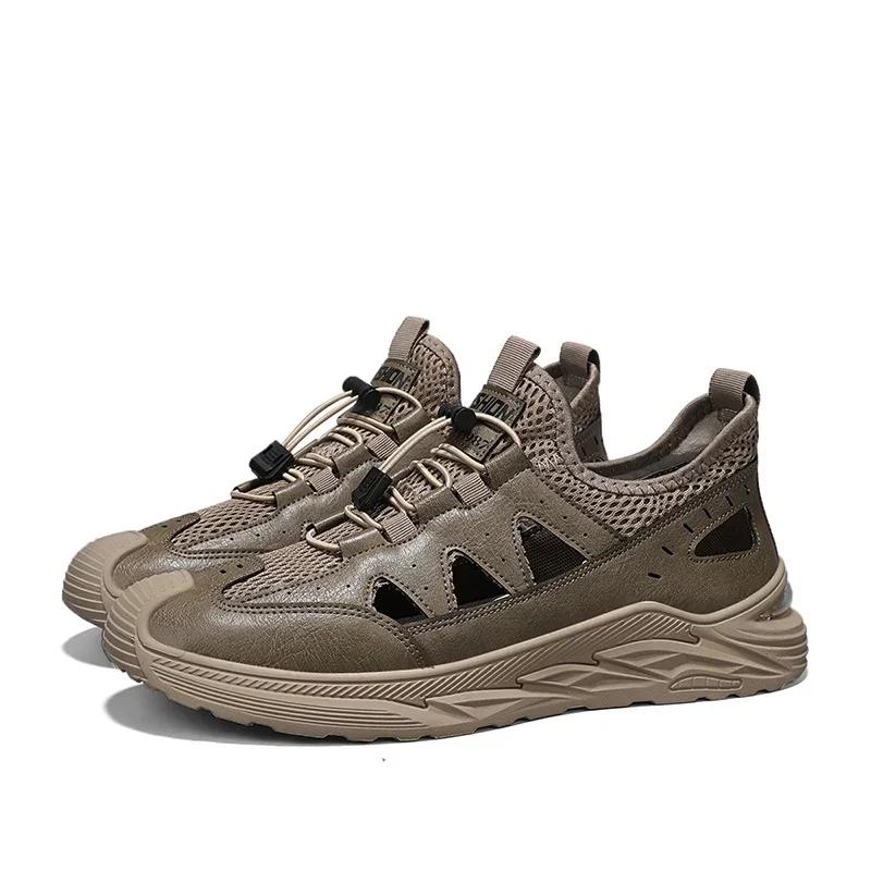 

Модные летние и осенние мужские сетчатые повседневные кроссовки, дышащие спортивные тапочки для мужчин, на шнуровке, мужские нескользящие кроссовки для активного отдыха, новая мода 41 хаки