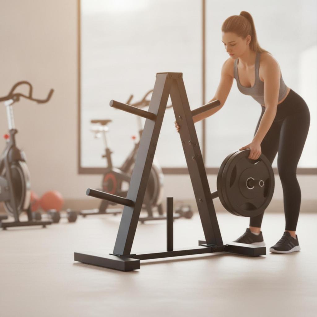 Triangular Plate Storage areaSaving Weight Rack Long-Lasting for Home Gym