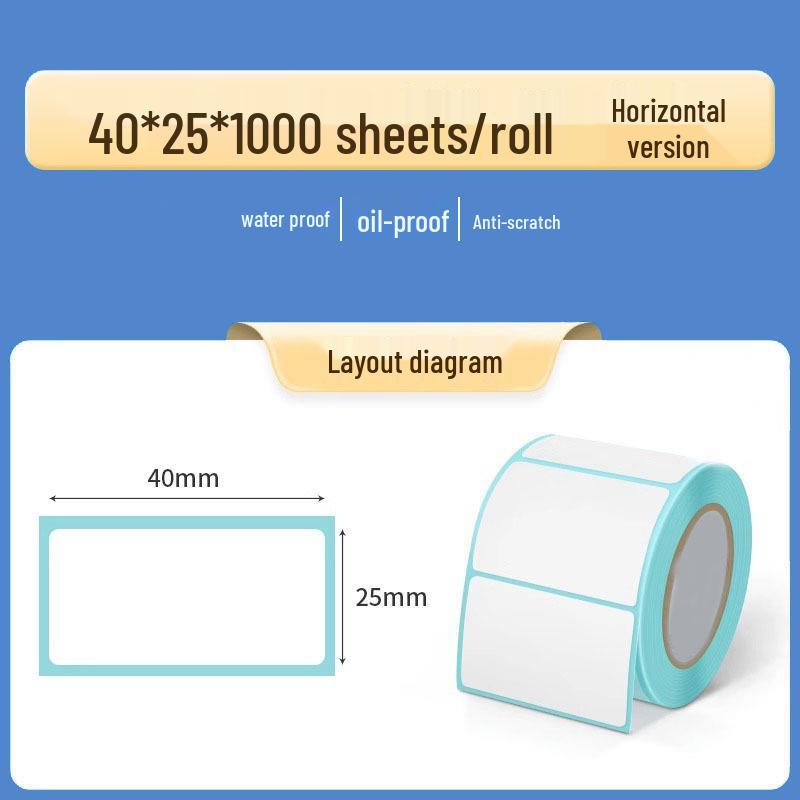 Double Row Thermal Paper Self-Adhesive Labels for QR Code & Barcode Printing, Water/Oil/Heat-Resistant, Free Shipping