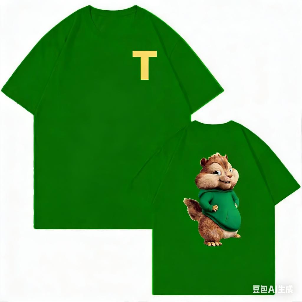 2026 Alvin And The Chipmunks Red Shirt Unisex S/P Movie Promo Nerd Geek Animation Adult T-Shirt Graphic T Shirts Cotton Tee Tops