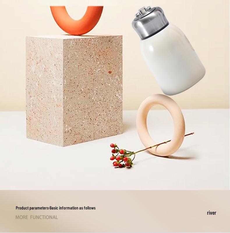 New Guofeng Chubby Insulated Mug with Handle - Portable Outdoor Pocket Cup