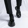 Men Oxfords Black Brogues Platform Elevator Formal Business Shoes Height Increase Thick Sole Leather Shoes