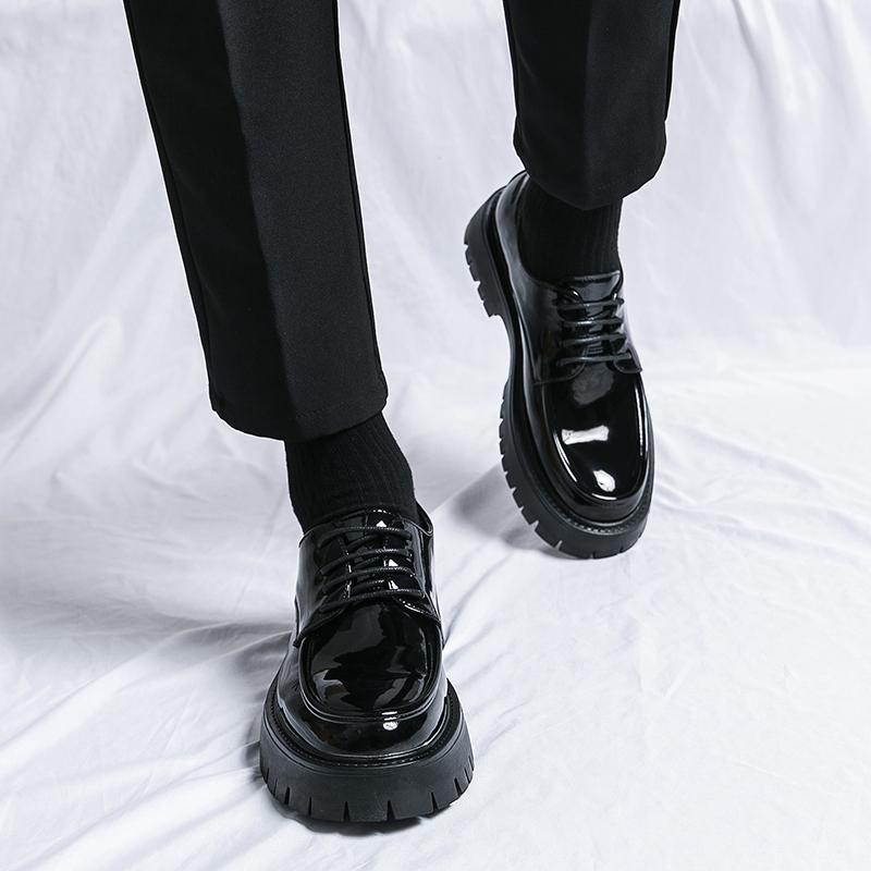 Fashion Classic Men Shoes for Wedding Fashion Thick Bottom Oxfords Male Shoes 2024 Lace-Up Elevator Casual Shoes New Arrival Club Shoes