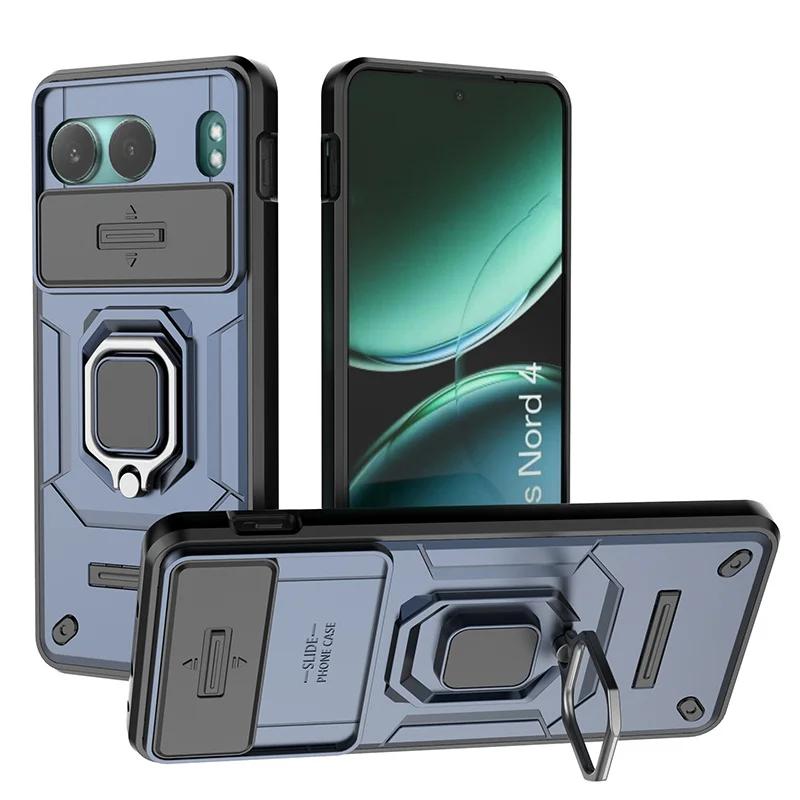 Armor Shockproof Case For OnePlus Nord 4 5G Protective Cover With Ring Magnetic Car Stand Holder Coque Fundas Capa