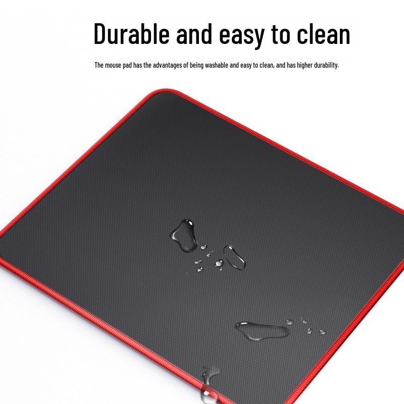 Red-Stitched XL Gaming Mouse Pad for Office and Esports