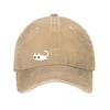 Blue Cute Cat Graphic Snapback Hat  New Vintage Washed Cotton Baseball Cap Parent Kids Sun Hats