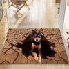 Cute Dog Pattern Farmhouse Welcome Doormat Durable Washable Entrance Floor Rug Indoor Outdoor Porch Home Decor 1PC