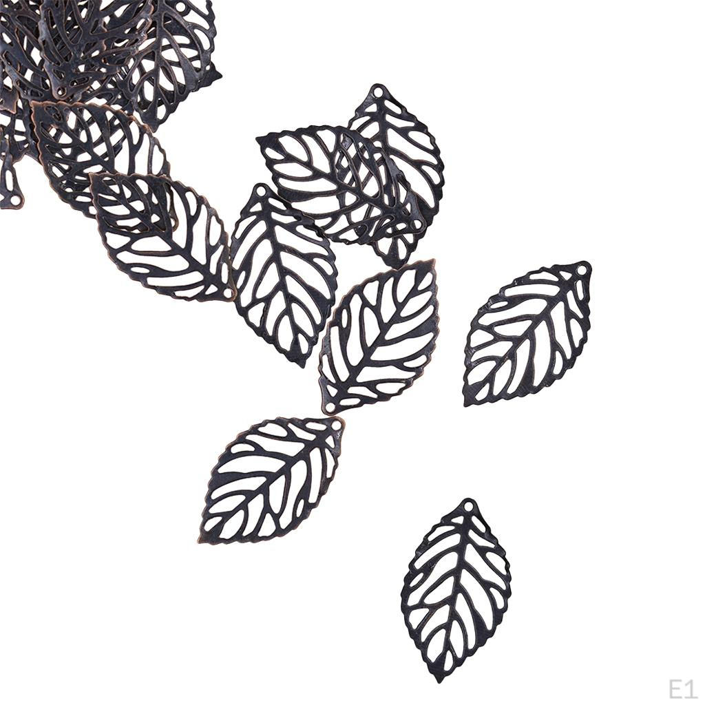 100 Dangle Leaves Pendant Charms Findings Wedding Jewelry Making