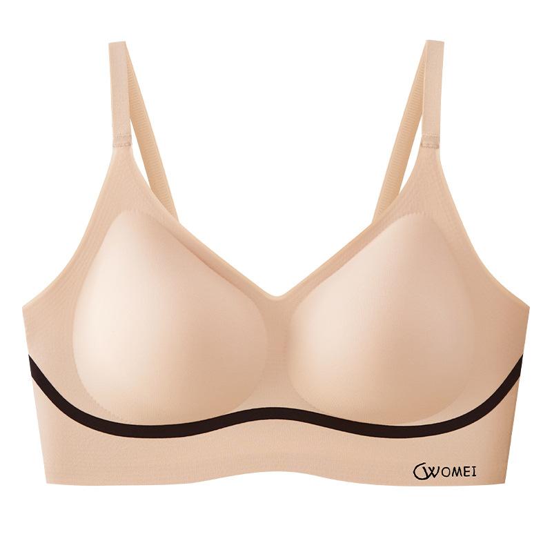 Summer Thin Bra Women's Soft Support Seamless Bra Gathering Anti Sagging and Double Breast Bra