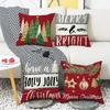 Neuer Stil Kissenbezug Weihnachts-Buchstaben Dekoration Bedruckter Leinen Sofa Nachttisch Kissenbezug Kissenbezug
