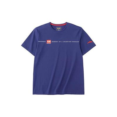 Training Series Logo Letter Round Neck Pullover Short Sleeve T-Shirt Men Tops Blue 152237116-2