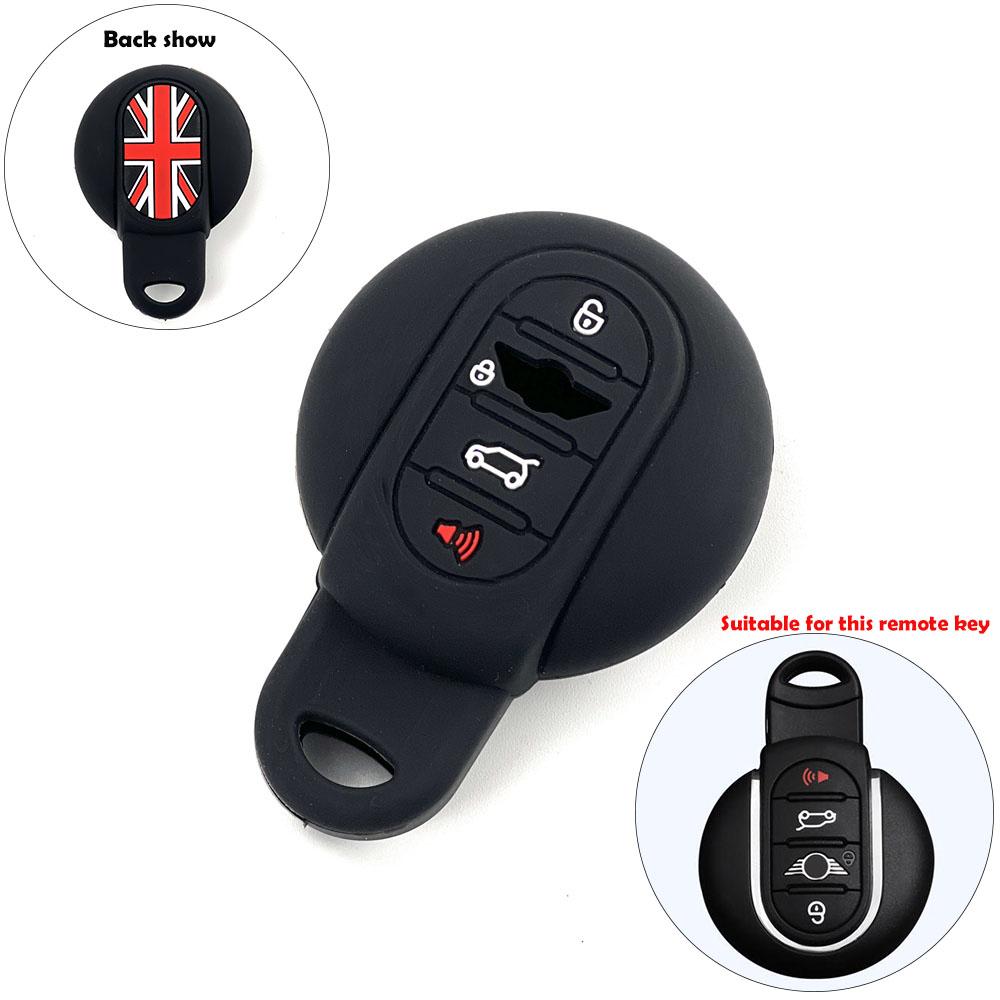 Silicone car Key Case Cover For Bmw Mini Cooper S Roadster R55 R56 R57 R58 R59 For Mini Cooper key cover D type Black
