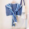 Fashion Stripe Knit Scarf Cute Neck Warmer Circle Fake Collar Front Tie False Collar Women Detachable Collar For Women