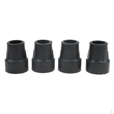 4x Trekkingstock Crutch Ferrules Non-Foot Shell Schwarz