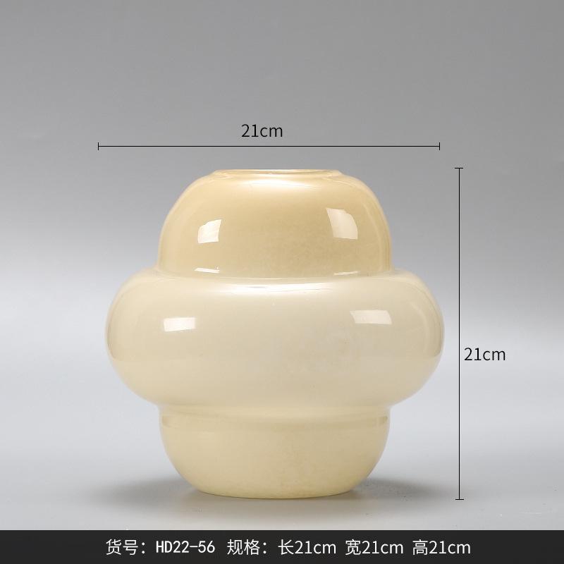 Vintage Cream Glass Vase Home Decor Mid Century Modern Flower Vase for Living Room