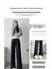 Women's Solid Color Wide-Leg Pants - Autumn/Winter 2024, Mid-Waist, Loose Straight-Leg, Floor-Length