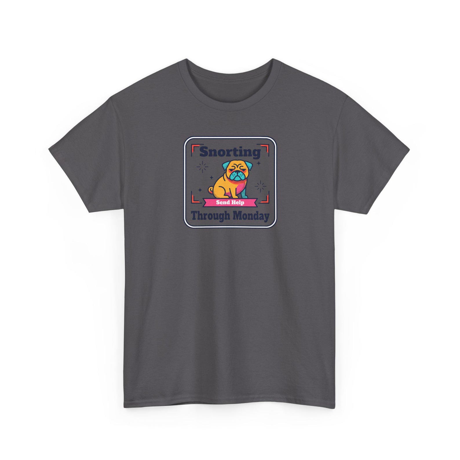 Snorting Through Monday T-Shirt | Funny Sloth Tee | Retro Cartoon Graphic Shirt | Gift for Monday Haters 2XL