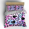Colorful Hearts Bedding Set Bedding Duvet Cover Set Duvet Cover Pillowcases (1 * Duvet Cover 2 * Pillowcases, Without Duvet Insert)