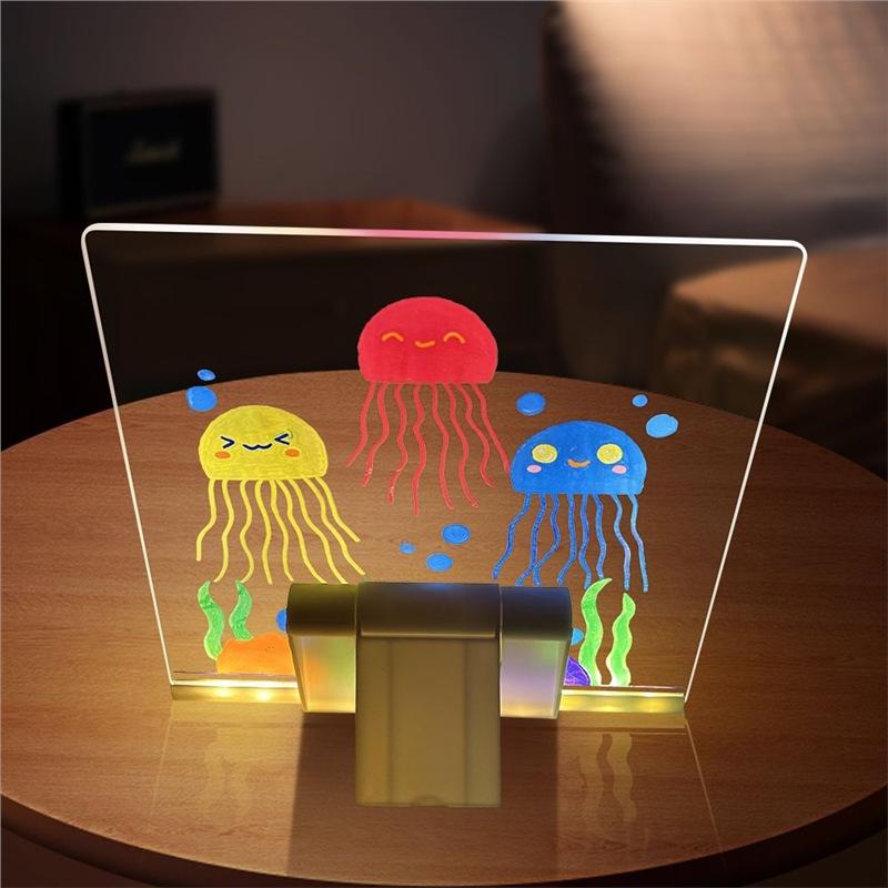 Reusable Light-Up Drawing Board for Kids – Eye-Friendly, Erasable DIY Handwriting Board with Pen