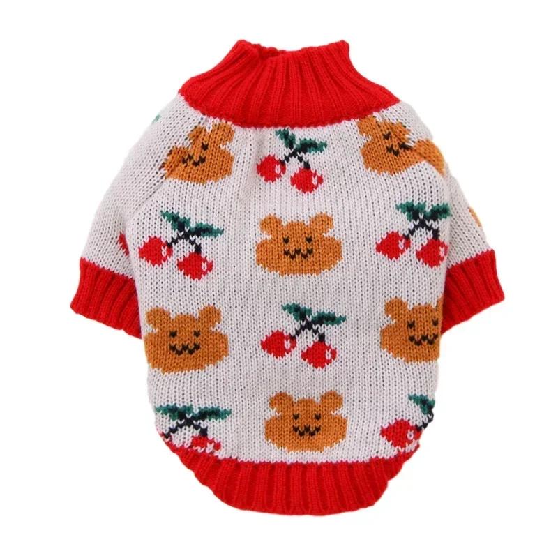 

Christmas Dog Clothes Cat Sweater Winter Dog Costume Yorkshire Terrier Maltese Pomeranian Schnauzer Poodle Bichon Clothing XS（old） червоний