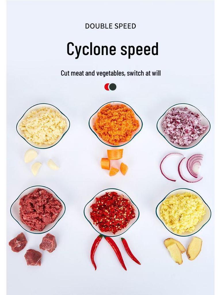 Moedor e Processador de Alimentos Elétrico Multifuncional de Aço Inoxidável para Picar, Misturar e Moer Carne, Alho e Vegetais.