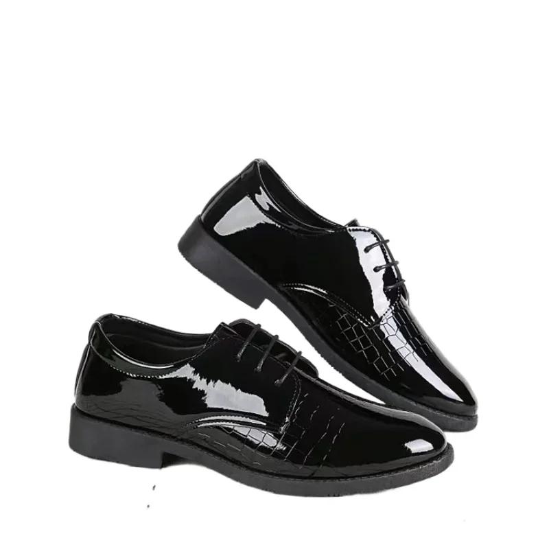 Fashion Men Leather Shoes Business Formal Fashion Leather Shoes Korean Style Casual Youth Versatile Men Leather Shoes