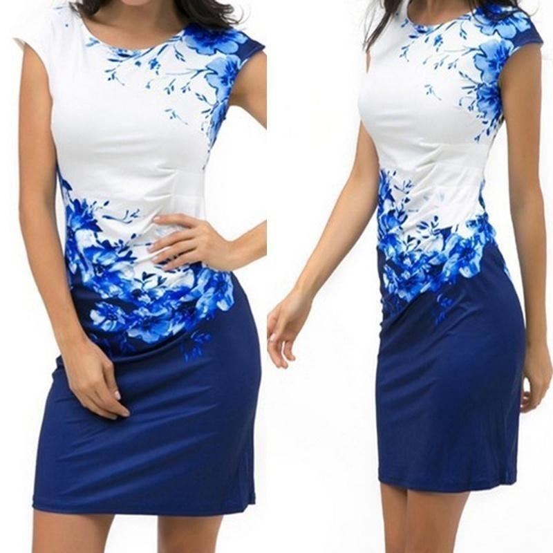 Sleeveless Dress Womens Slim Fit Mini Dress Party Dress Evening Floral Printed