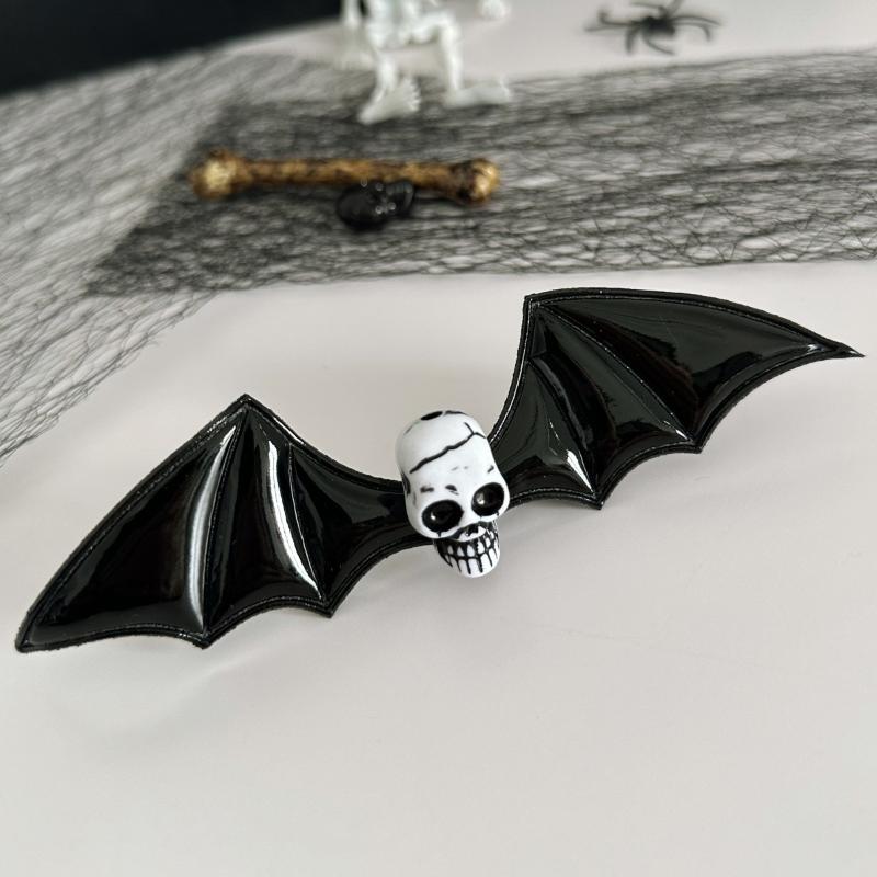 Dunkle Serie Halloween Kopfschmuck Mehrfarbiger Kürbis Teufel Fledermausflügel Seitenkopfschmuck Haarspange Lustiges Teuflisches Accessoire für Partys